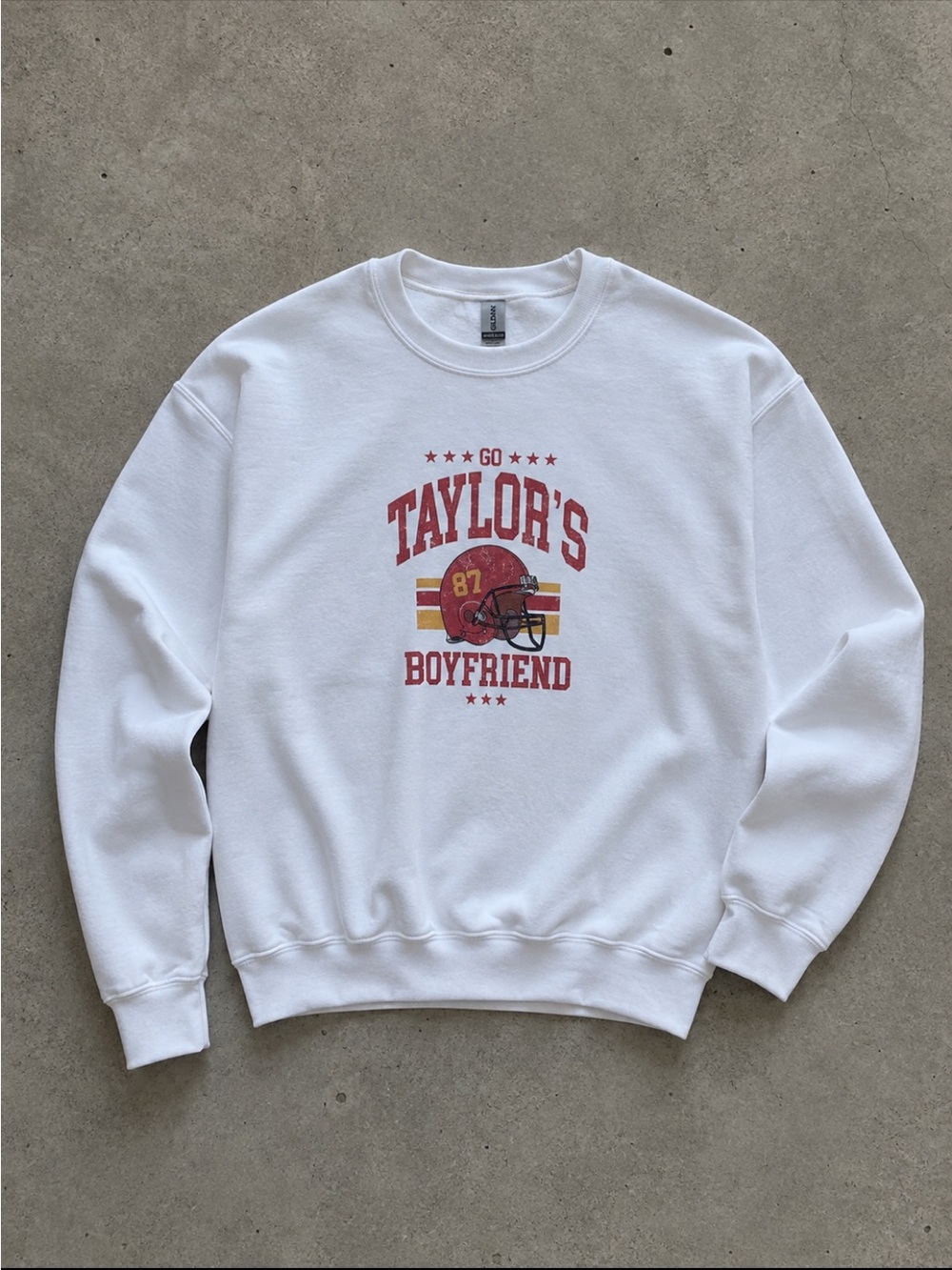 Taylor’s Boyfriend Football Graphic Crewneck Sweatshirt White Medium Swiftie